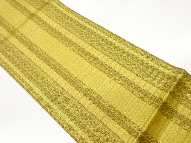 JAPANESE FUKURO OBI / PULP CLOTH / KIN-TOSHI / WOVEN GEOMETRIC